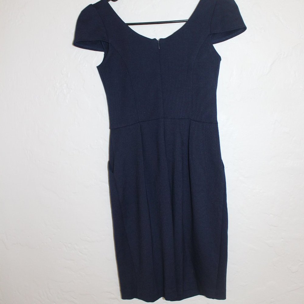 NWT Amanda Uprichard navy blue ponte fitted dress